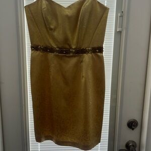 Gold cocktail dress